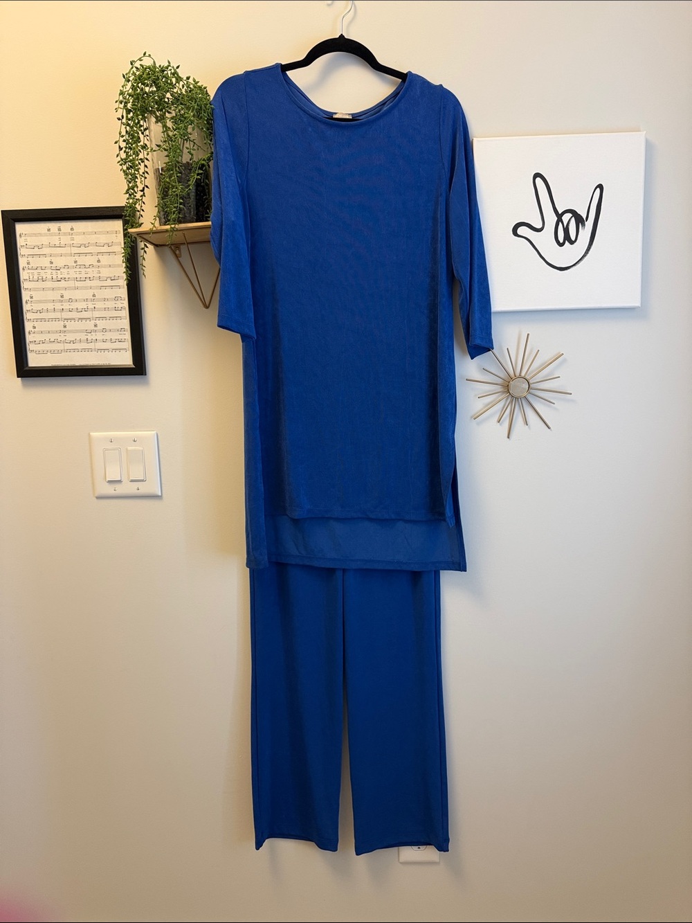 Chico’s Travelers Women’s Two-Piece Royal Blue Set